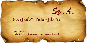 Szajkó Adorján névjegykártya